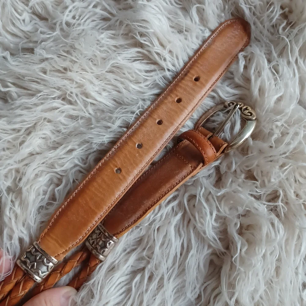 Fossil leather belt